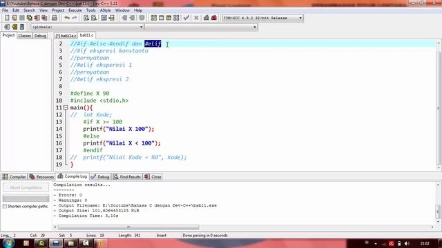 74 Tutorial If Else Endif dan Elif Bahasa C bagian 74 - Belajar Bahasa C dengan Dev-C++ смотреть онлайн