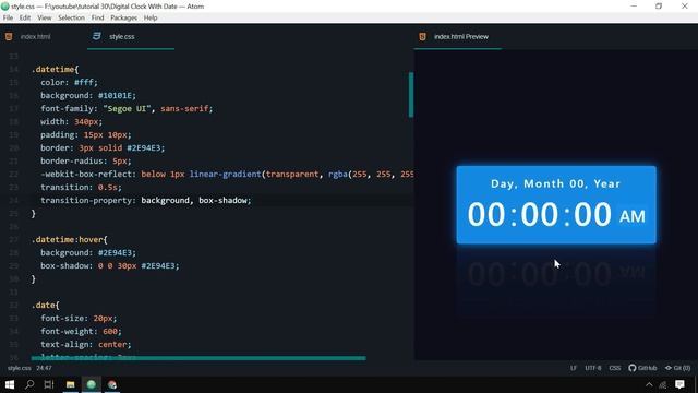 Digital Clock | With Date (Day, Month, Year) - Using HTML, CSS & Javascript смотреть онлайн