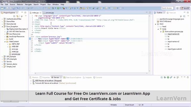 Concept of Exception in Java Server Pages смотреть онлайн