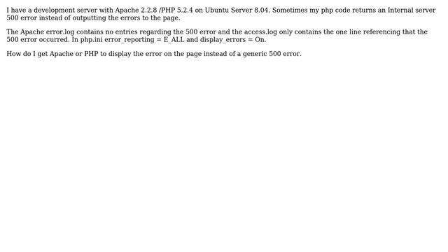 DevOps & SysAdmins: Force Apache to display PHP errors instead of 500 (2 Solutions!!) смотреть онлайн