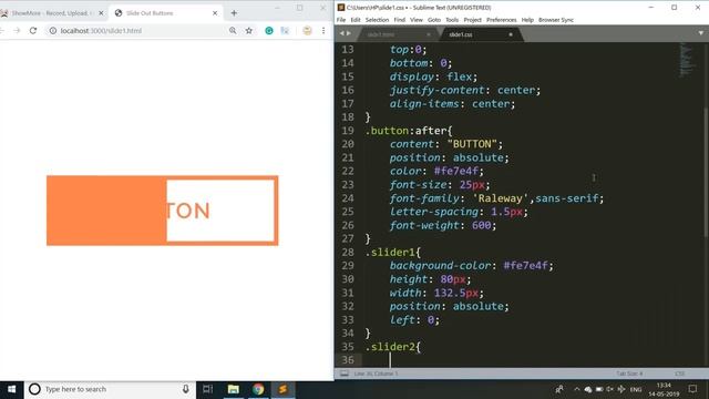 Slide Out Button Hover Effect | CSS Buttons | CSS Tutorial смотреть онлайн