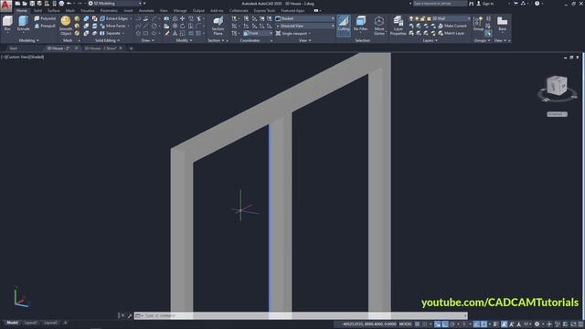 AutoCAD 3D House Modeling Tutorial - 2 смотреть онлайн