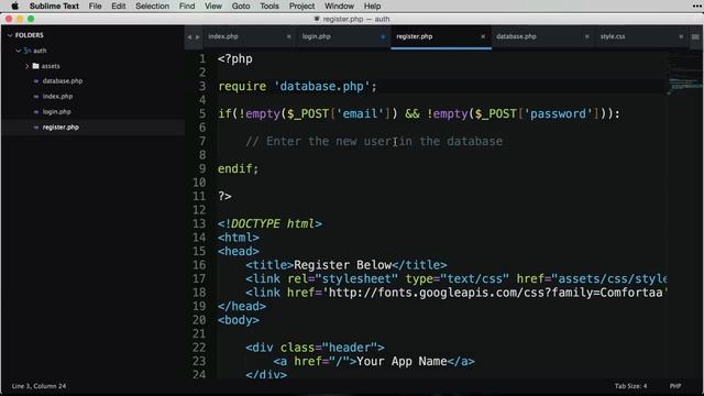 php signup login form смотреть онлайн