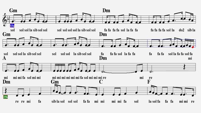 MESAFE--Dm--(Play Along)--:Guitar,Flute,Keyboard,Violin,Melodica,Ukulele,Recorder.