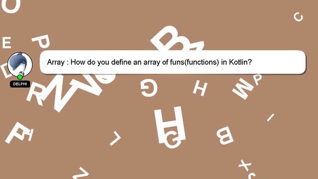 Array : How do you define an array of funs(functions) in Kotlin? смотреть онлайн