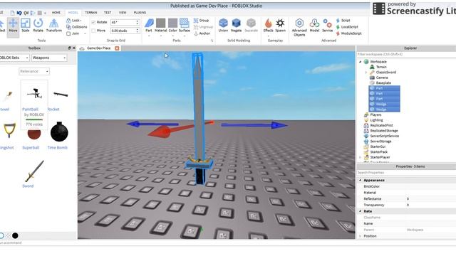 How to make a Custom Sword | ROBLOX Building Tutorials смотреть онлайн