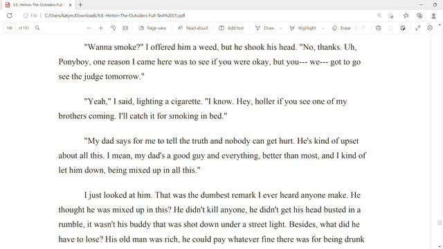 "The Outsiders" by S.E. Hinton, Chapter 11 смотреть онлайн