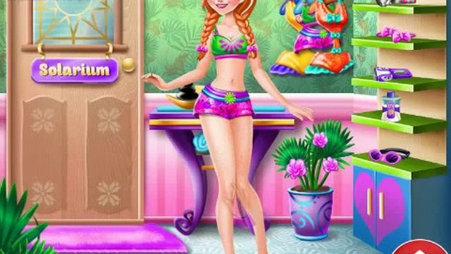 Disney Princess Frozen Anna Tanning Solarium Game смотреть онлайн