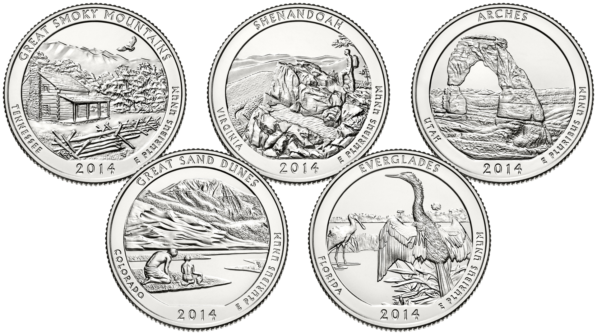 Монеты 25 центов из серии Прекрасная Америка выпуска 2014 года. смотреть онлайн