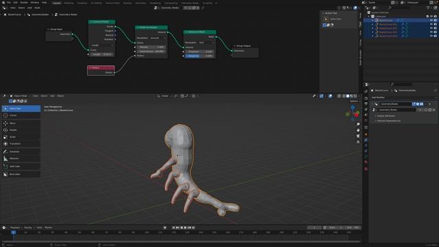 LIVENODING Modular Curve Spheres 3D Modeling Using Geometry Nodes смотреть онлайн