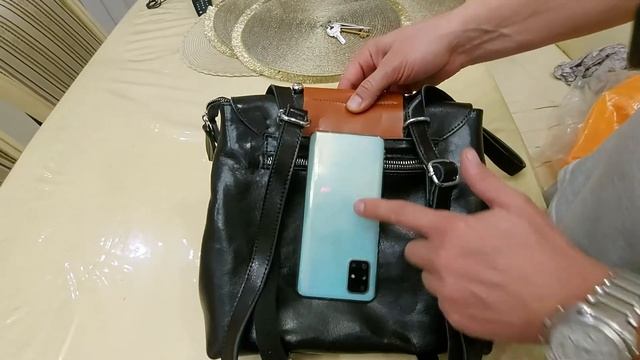 Женский черный кожаный рюкзак сумка 8933 смотреть онлайн