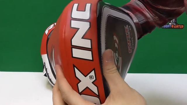 Боксёрские тренировочные лапы RDX Curve красно-черные смотреть онлайн