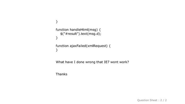 jQuery : Problem with JSON in Internet Explorer 7 смотреть онлайн