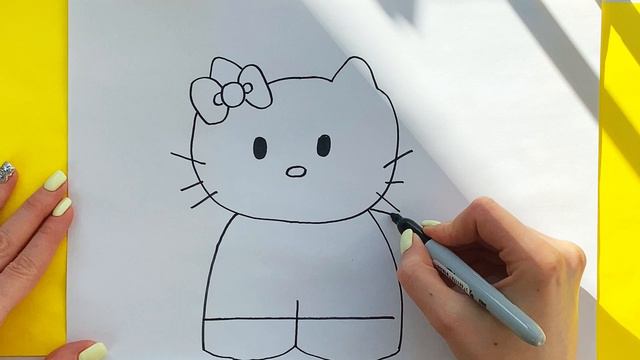 How to Draw Hello Kitty for Kids 🌈🐱 Bolalar uchun qizil Kiti qanday chiziladi смотреть онлайн