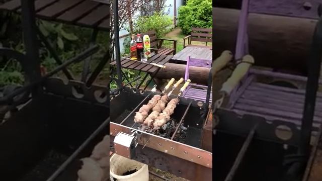 Видео от заказчика - система вращения на 11 шампуров с электроприводом. смотреть онлайн