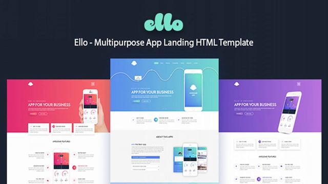 ELLO - Multipurpose App Landing HTML Template | Themeforest Website Templates and Themes смотреть онлайн
