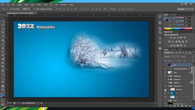 Happy New Year | Free Download Calendar 2022 (PNG, PSD Files) | Photoshop Tutorial смотреть онлайн