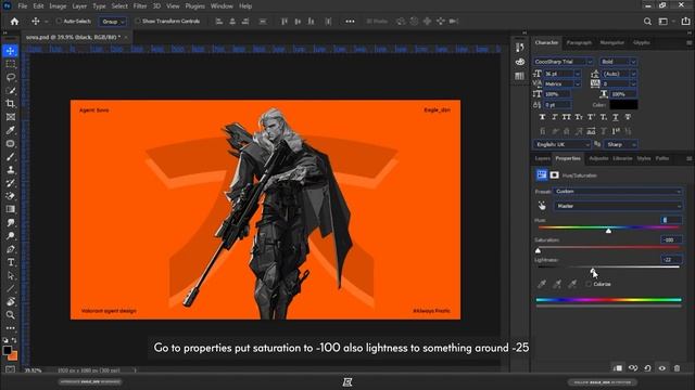 How to make a custom VALORANT agent skin design using photoshop | Eagle_dzn | смотреть онлайн