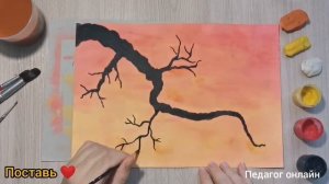 Создаем картину с помощью гуаши, губки и пластилина. Поделки для детей