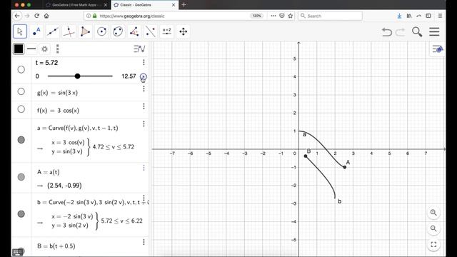 Creating Simple Animations in GeoGebra using the Curve Command and Sliders смотреть онлайн