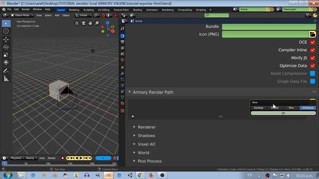 Armory Engine con Blender 2.8 Exportar en HTML5 o WEB "TUTORIAL ESPAÑOL" смотреть онлайн