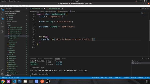 event binding in Angular | Angular Tutorial for Beginners | Learn Angular | learn angular #part4 смотреть онлайн