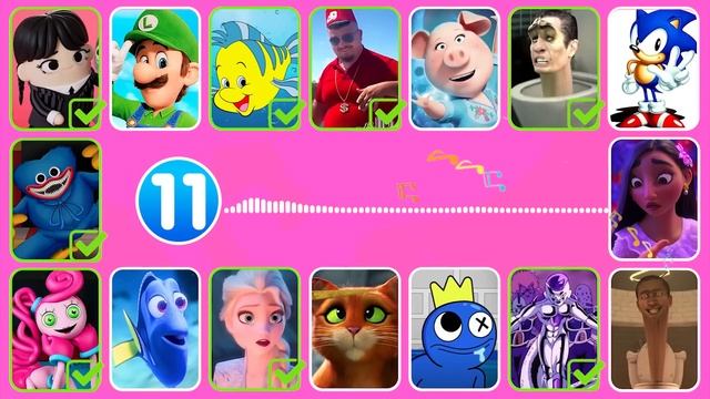 Guess Character's Dance?| Elsa, Sigma Wednesday,Rainbow Friends,disney,Skibidi & Subway Surfers qui смотреть онлайн