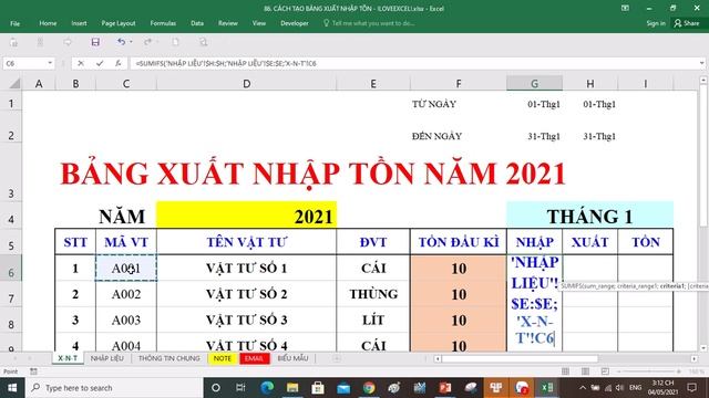 HƯỚNG DẪN CHI TIẾT TẠO BẢNG XUẤT-NHẬP-TỒN - ILOVEEXCEL! смотреть онлайн