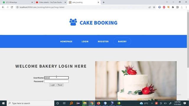 Cake Booking System || HTML || CSS || JAVA SCRIPT || JAVA || MYSQL || APACHE TOMCAT || NETBEANS смотреть онлайн