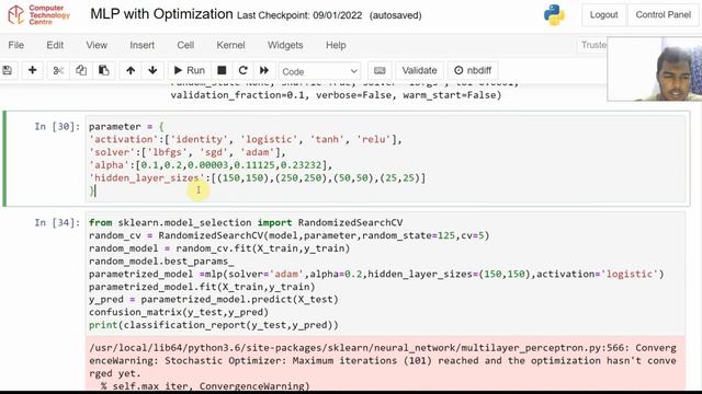 Muliple Layer Perceprtron Optimization using RandomizedSearchCV смотреть онлайн