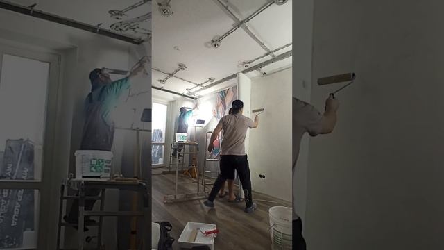 Поклейка фрески, обои, фотообои, ремонт, реки#prosto_remont смотреть онлайн