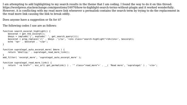 Wordpress: Search results highlight breaks my read more link смотреть онлайн