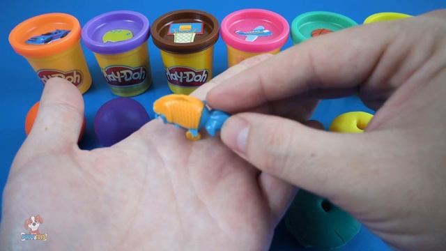 6 PLAY DOH balls into donuts and two SURPRISE EGGS | Learn Numbers and Colors with Puppy Toys # 4 смотреть онлайн
