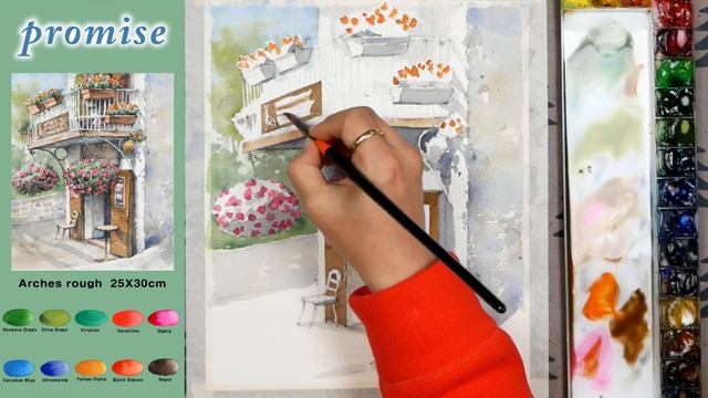 Basic Landscape Watercolor - promise (sketch & color mixing, Arches) NAMIL ART смотреть онлайн