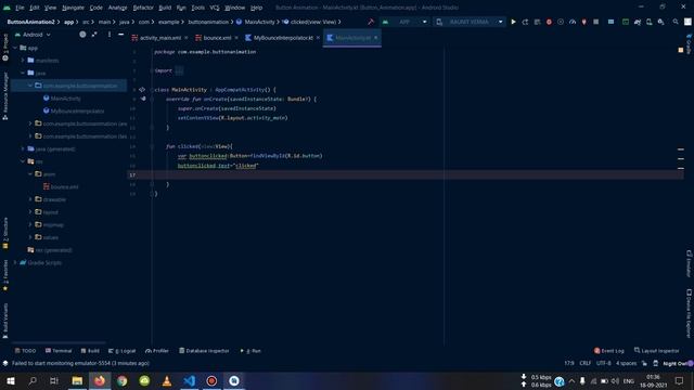 Easily Add Animation to Button/Text in Android Studio Using Kotlin/Java | Button Click Effect Kotli смотреть онлайн