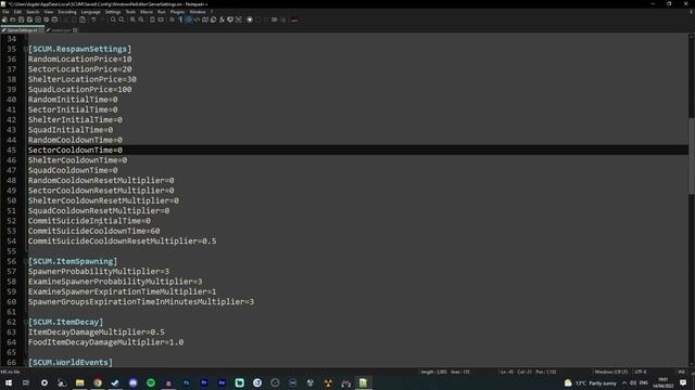 SCUM 0.7 - How To Modify Puppets, Loot, Sentrys, Vehicle Spawns And More