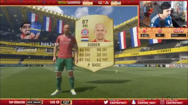 I won in Castro's Christmas special Twitch stream after subbing in front of 20000 viewers! FIFA 17 смотреть онлайн