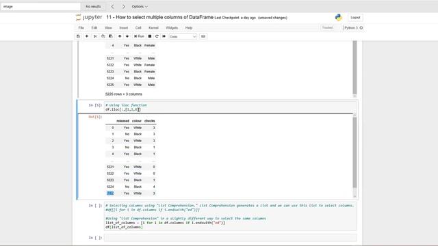 How to select multiple columns of DataFrame - Using Python and Jupyter Notebook смотреть онлайн