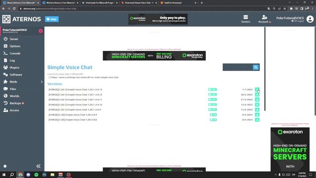 ✅ How To Add Simple VOICE CHAT To Aternos 1.20 & 1.20.1 ? Use/Get Proximity Chat In Minecraft Serve
