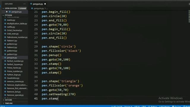 Draw penguin | Full Python Code ||Python Turtle смотреть онлайн