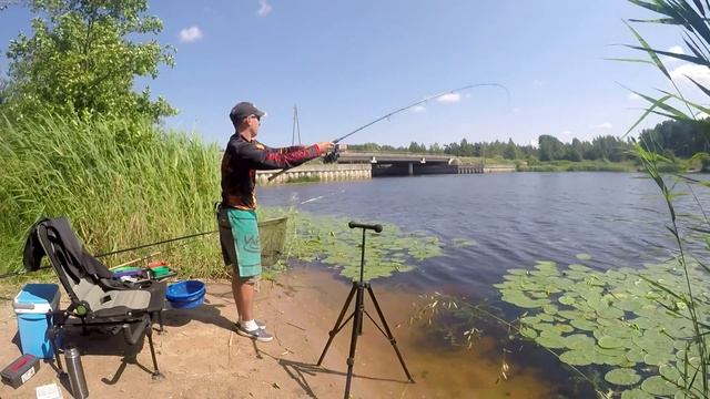 Ловим окуня на #фидер пока не клюет #лещ. Готовим на природе. смотреть онлайн