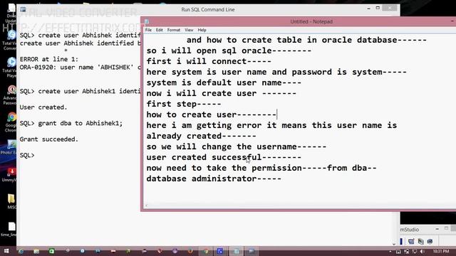how to create user and table in oracle database смотреть онлайн