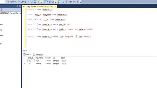 Select Command and most commonly used Operators in SQL смотреть онлайн
