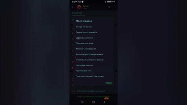 Режим разработчика в Telegram. Development tools in Telegram