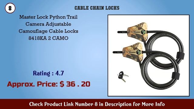 Top 10 Cable & Chain Locks to buy in USA 2021 | Price & Review смотреть онлайн