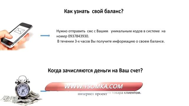 Работа с Tsomka. Как узнать свой баланс смотреть онлайн