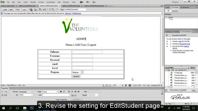 Admin : Add, Edit, Delete - PHP Dreamweaver Basic Tutorial смотреть онлайн