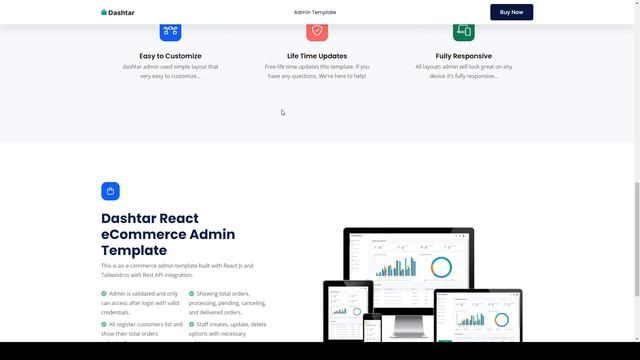 Dashtar - React eCommerce Admin Template react admin template node js смотреть онлайн