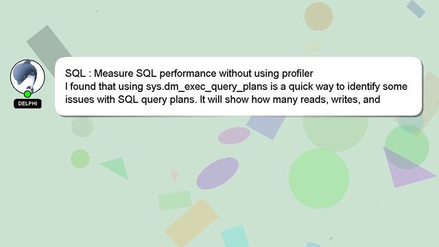 SQL : Measure SQL performance without using profiler смотреть онлайн