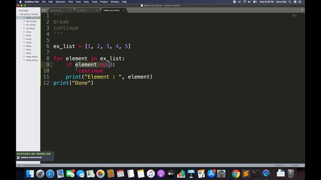 Continue & Break statement - python basics tutorial p15 смотреть онлайн